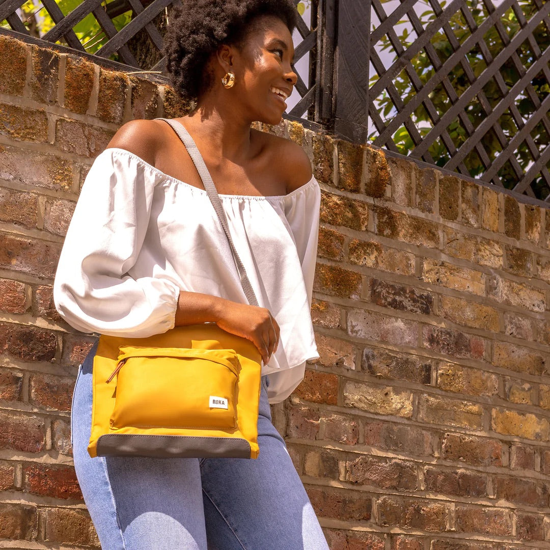 Roka Kennington B Medium Crossbody Bag -Sustainable Nylon - Corn