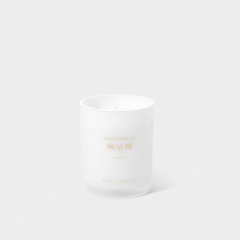 Katie Loxton Sentiment Candle 'Wonderful Mum' - Dusty Pink - Sweet Vanilla & Salted Caramel