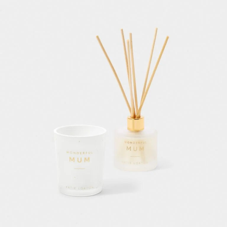 Katie Loxton Sentiment Mini Home Fragrance Set 'Wonderful Mum' - Dusty Pink - Sweet Vanilla & Salted Caramel