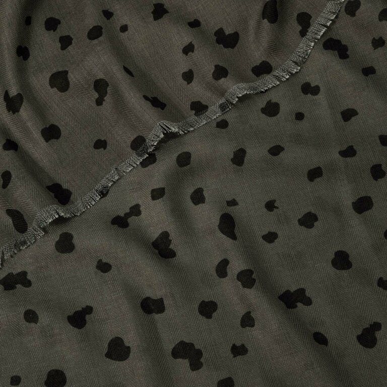 Katie Loxton Print Scarf -Polka Dot -Charcoal Grey/Black