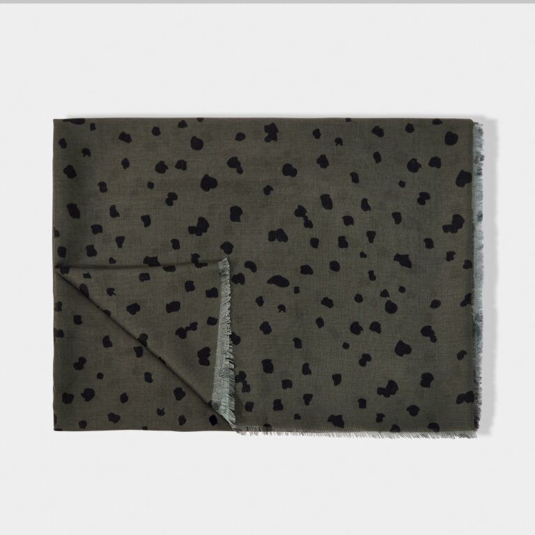 Katie Loxton Print Scarf -Polka Dot -Charcoal Grey/Black
