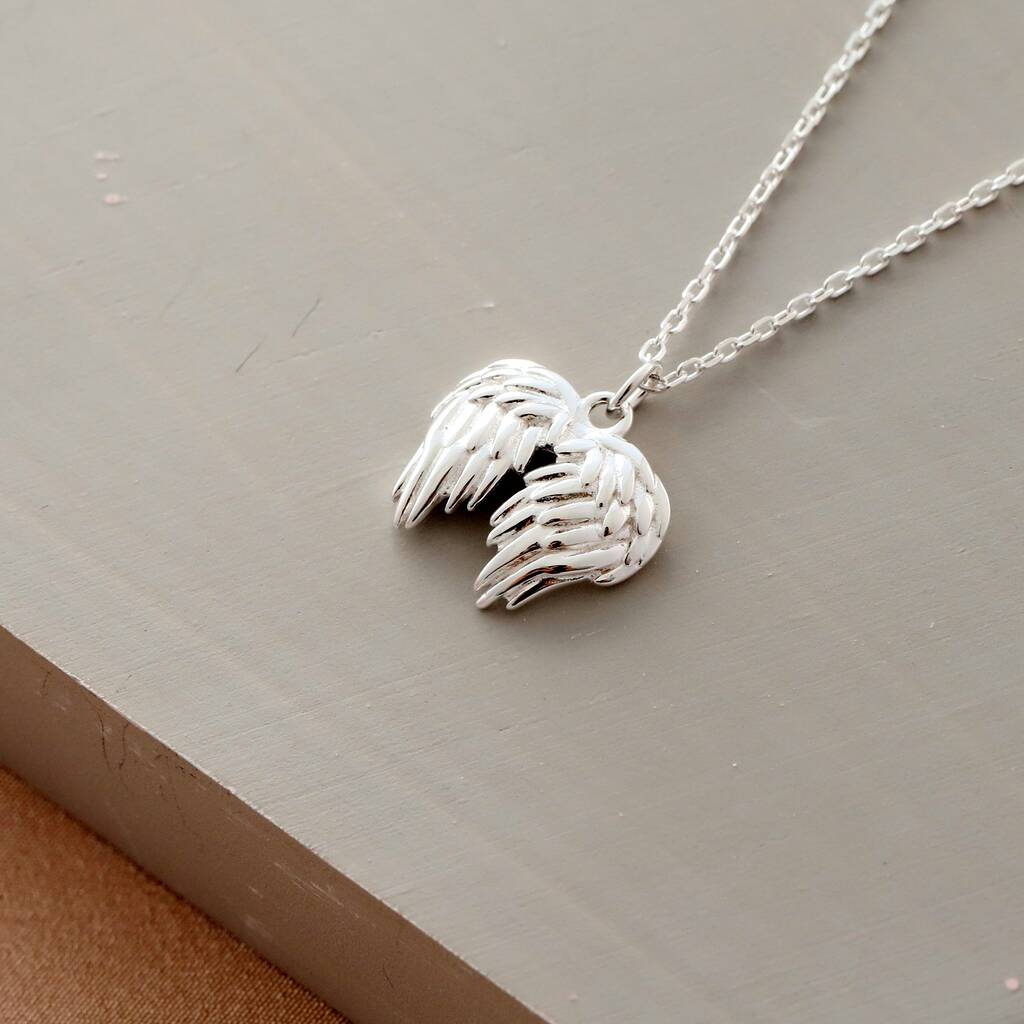 Angel Wing Necklace - Message in a Bottle - Sterling Silver