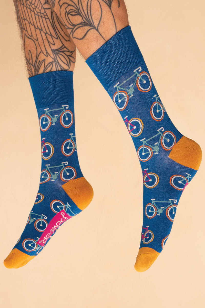 Powder MEN's Commuter Bikes Ankle Socks - Navy Blue