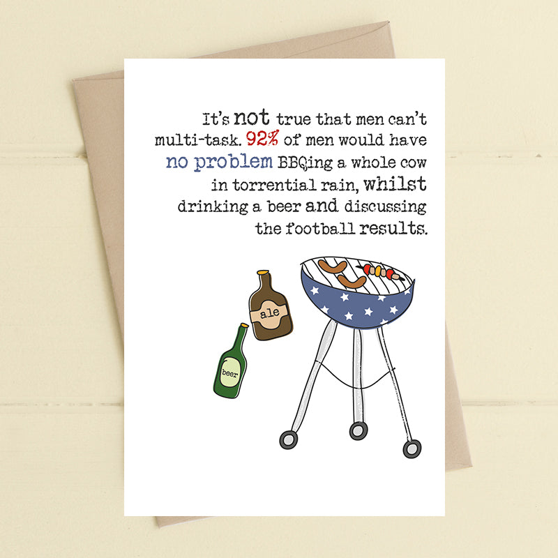 Dandelion Stationery - Men Can't Multitask BBQ Blank Card