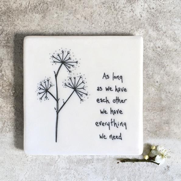 East of India Porcelain Square Coaster - We have Everything