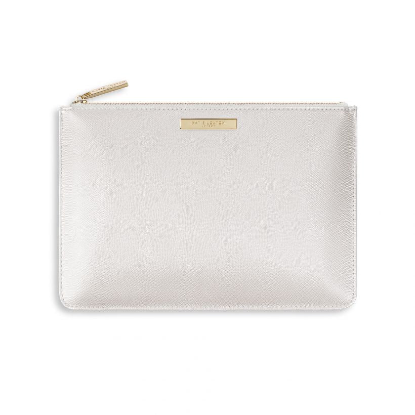 Katie Loxton Secret Message Pouch - Bride - Metallic White