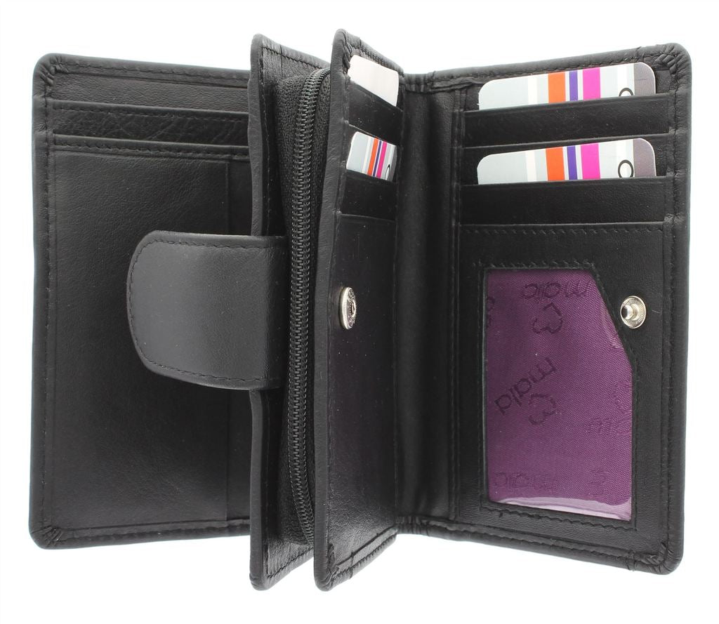 Mala Leather Origin Small Tab Purse with RFID Protection (3118 5)- Black