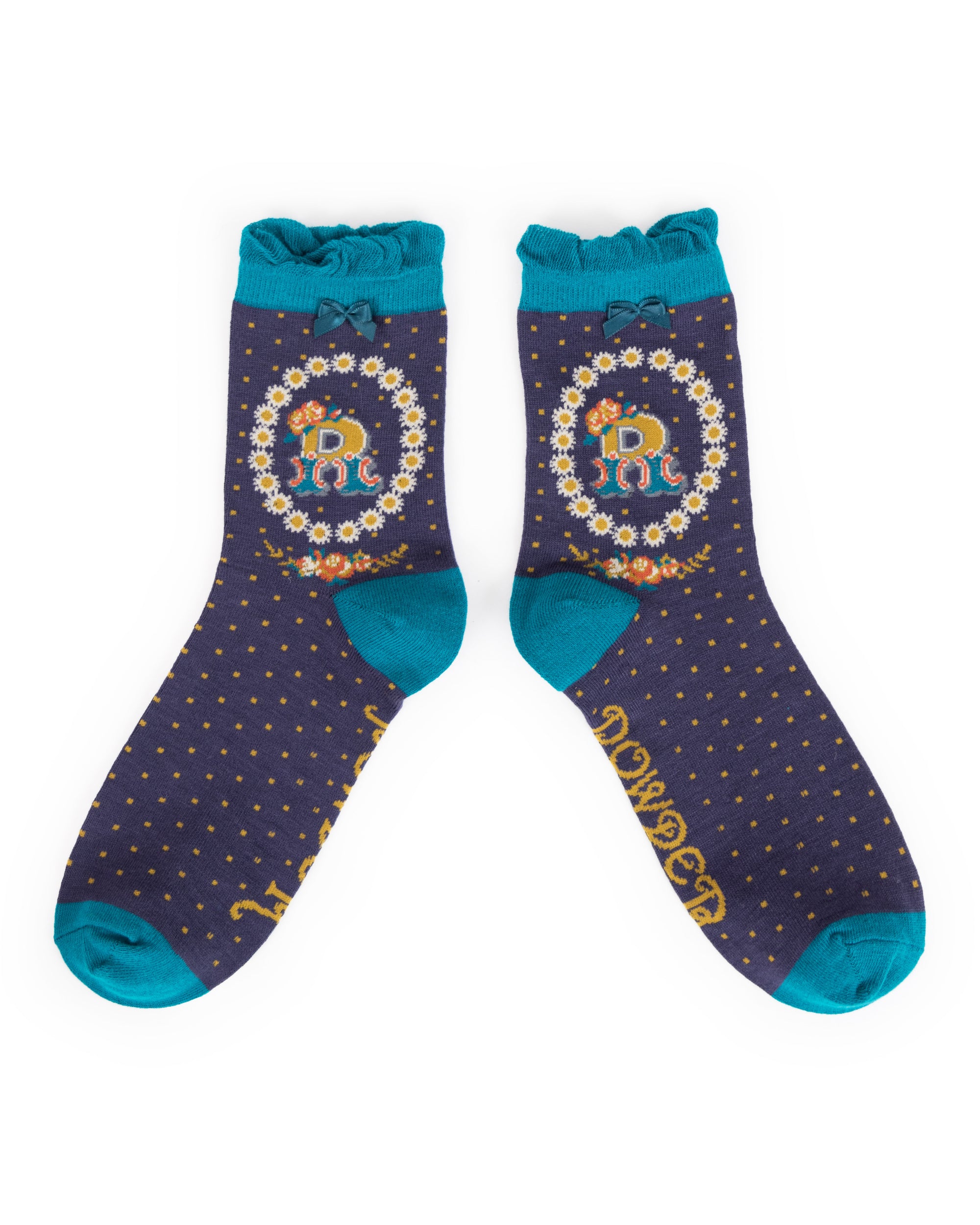 Powder Alphabet Socks - Letter R