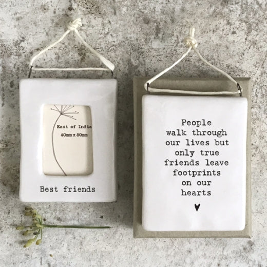 East of India Porcelain Mini Hanging Frame - Best Friends