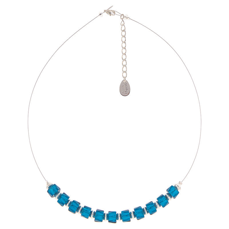 Carrie Elspeth Faceted Drums Half Beaded Necklace - Cobalt Blue