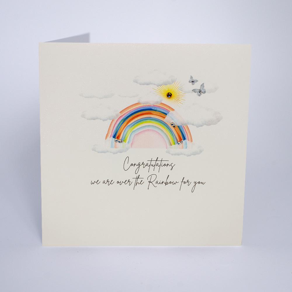 Five Dollar Shake Congratulations We are Over the Rainbow For You Card