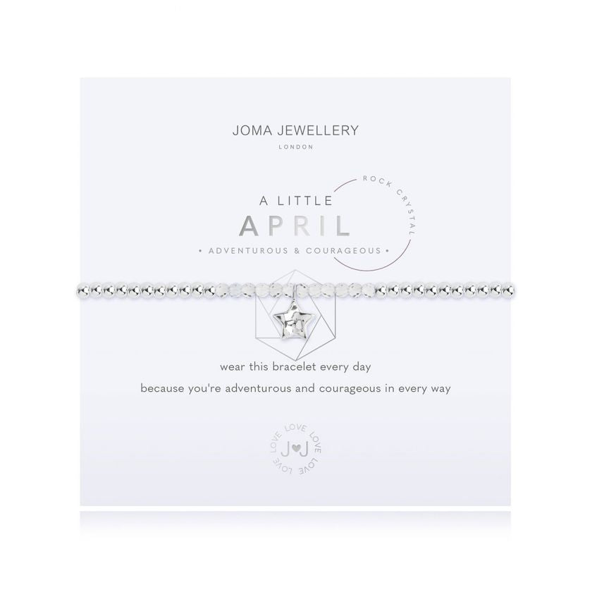 Joma Jewellery A little Birthstone April Rock Crystal Bracelet