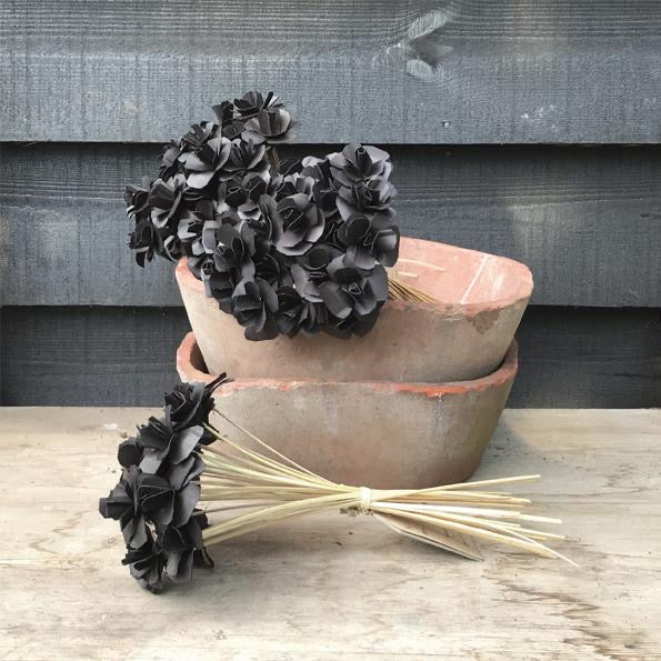 East of India Bunch of Paper Flowers - Black