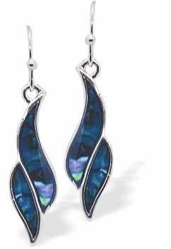 Byzantium Paua Shell Drop Earrings -Waves