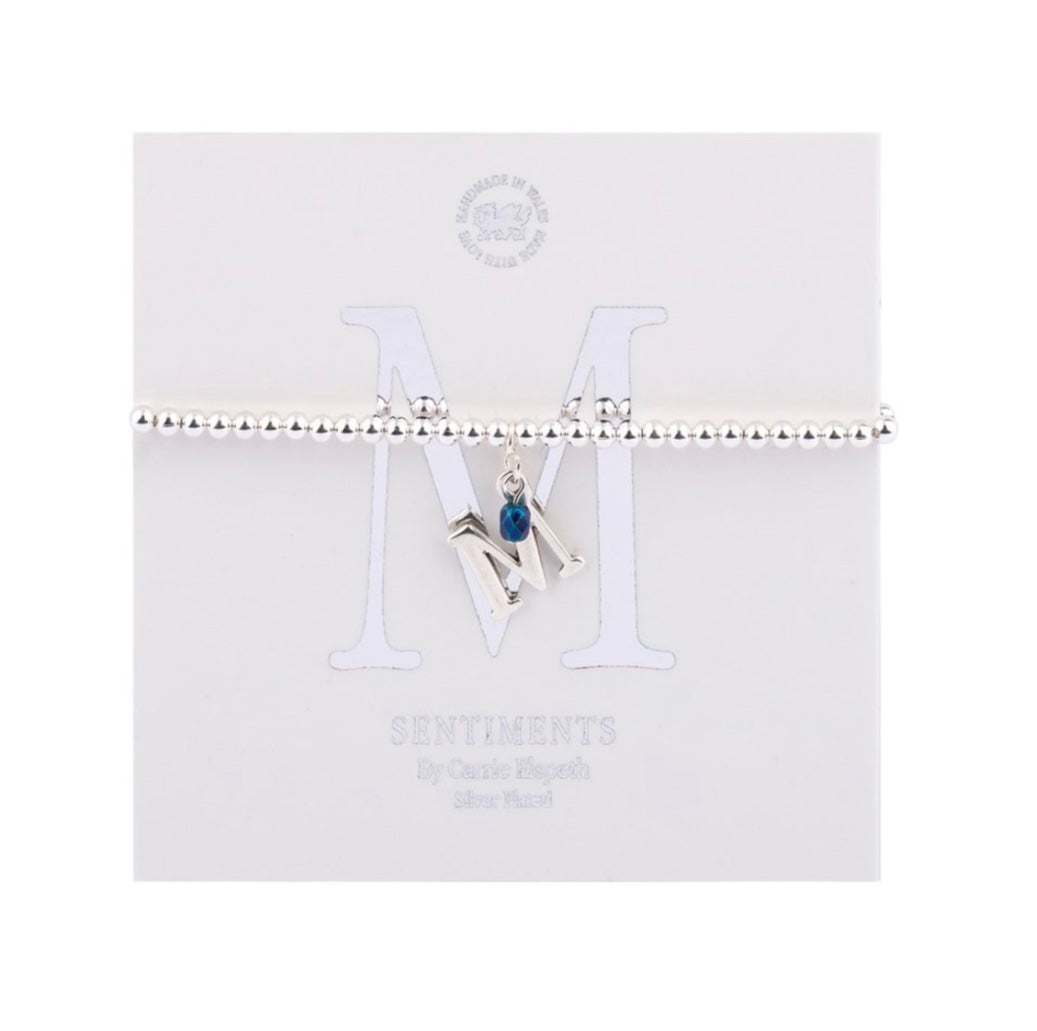 Carrie Elspeth Alphabet Bracelet - Letter M