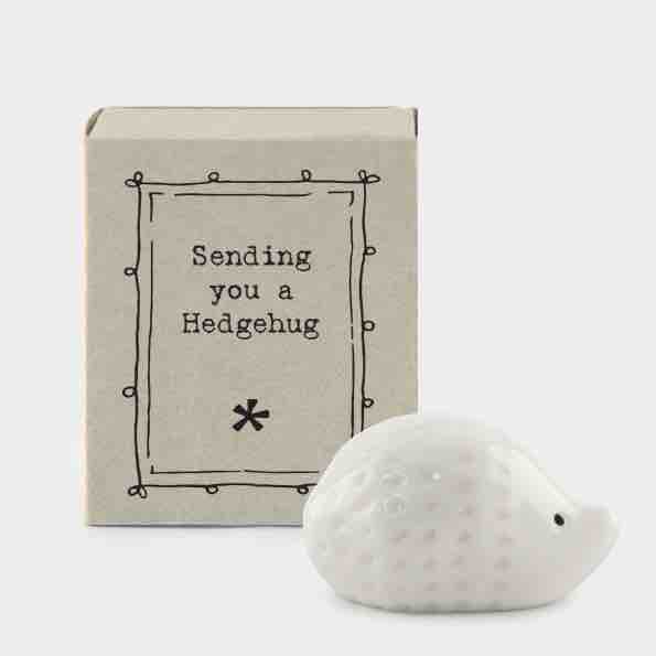East of India Matchbox Animal - Porcelain Hedgehog - Hedgehug