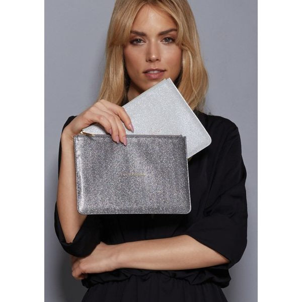 Katie Loxton Shimmer Pouch- Beautiful Daughter - Champagne