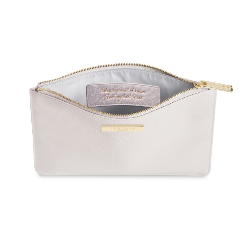 Katie Loxton Secret Message Pouch - Maid of Honor - Metallic White