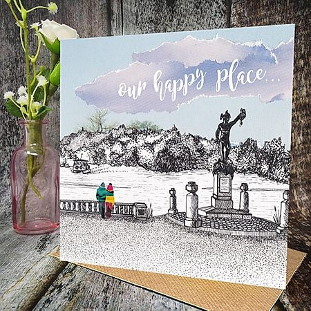 Flying Teaspoons Happy Place Blank Card