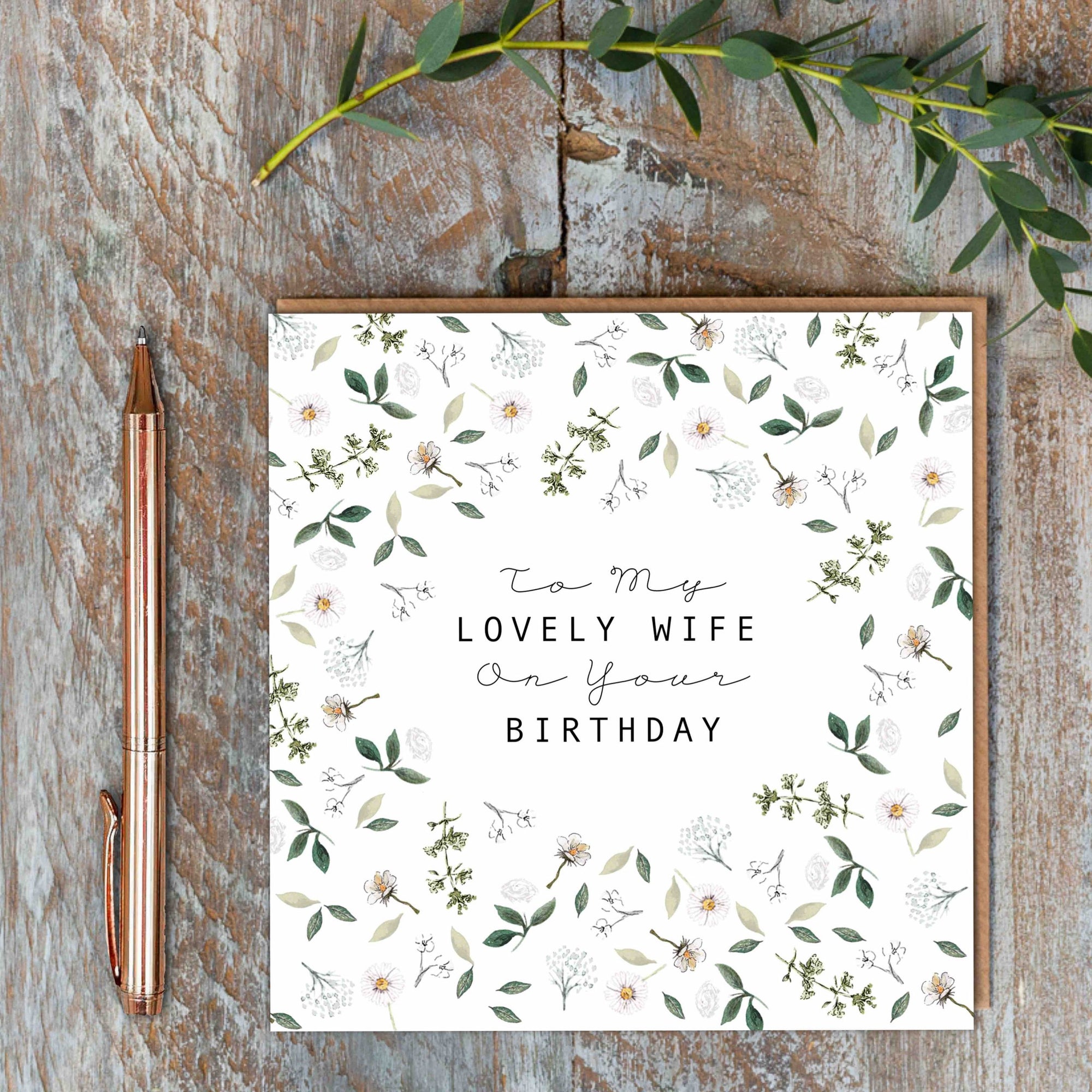 Toasted Crumpet To my Lovely Wife on your Birthday Floral Card