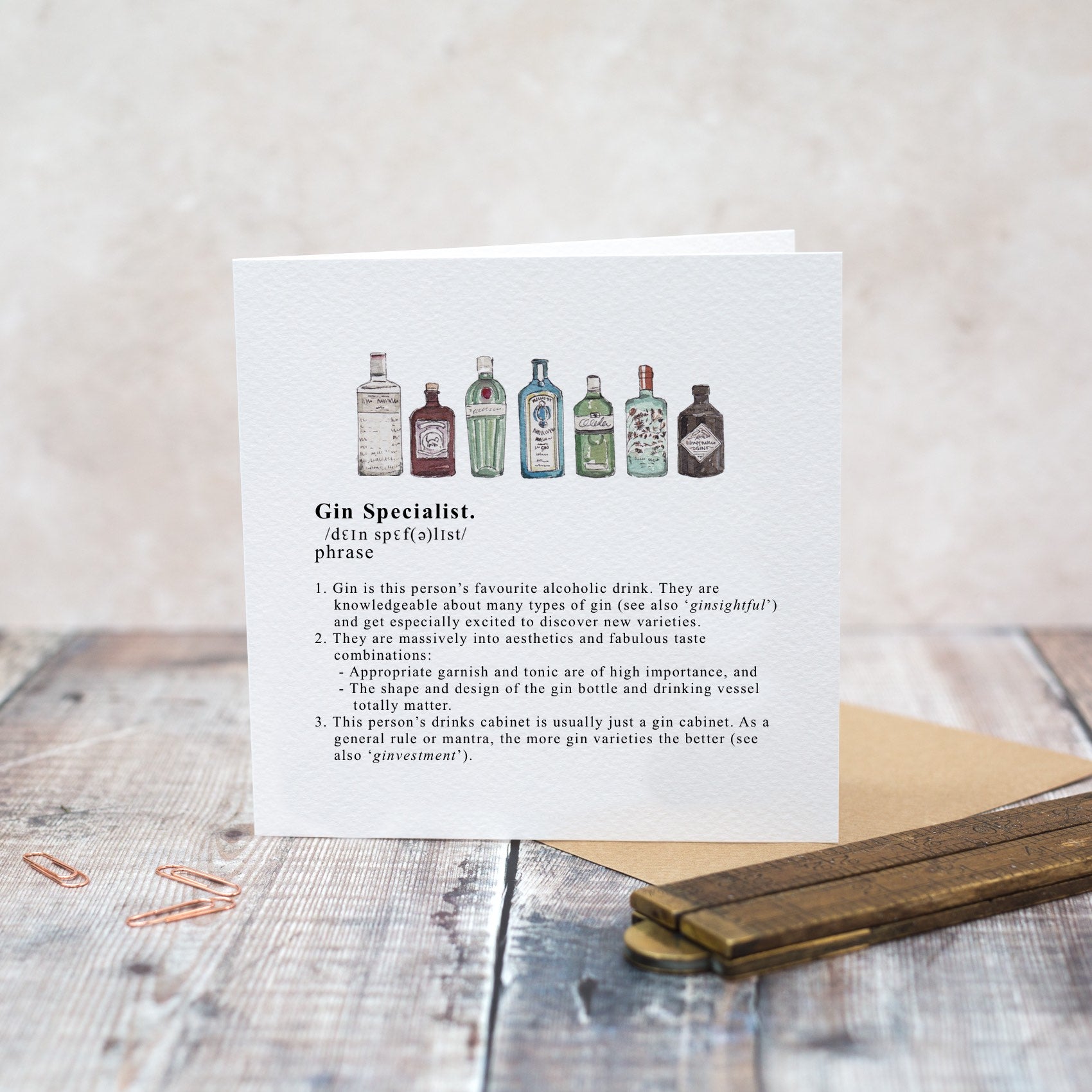 Toasted Crumpet Gin Specialist Blank Card