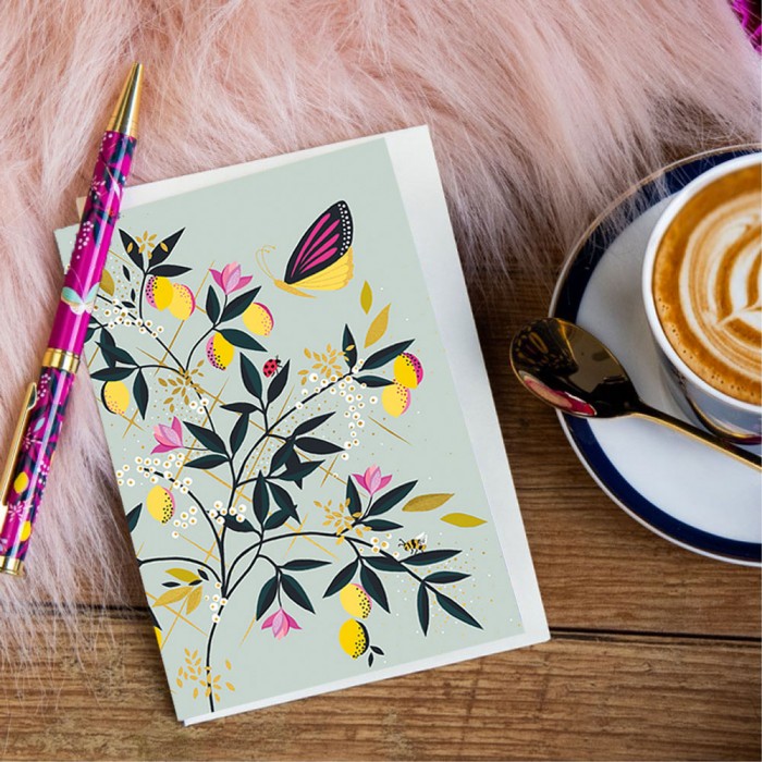 Sara Miller by The Art File - 10 Blank Notecards Card - Duck Egg Orchard