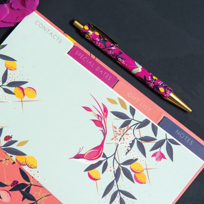 Sara Miller Coral Citrus Butterfly Address Book & Contacts Book
