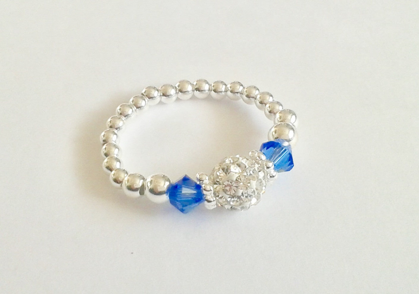 Sapphire (September Birthstone) Silver Stretch Ring