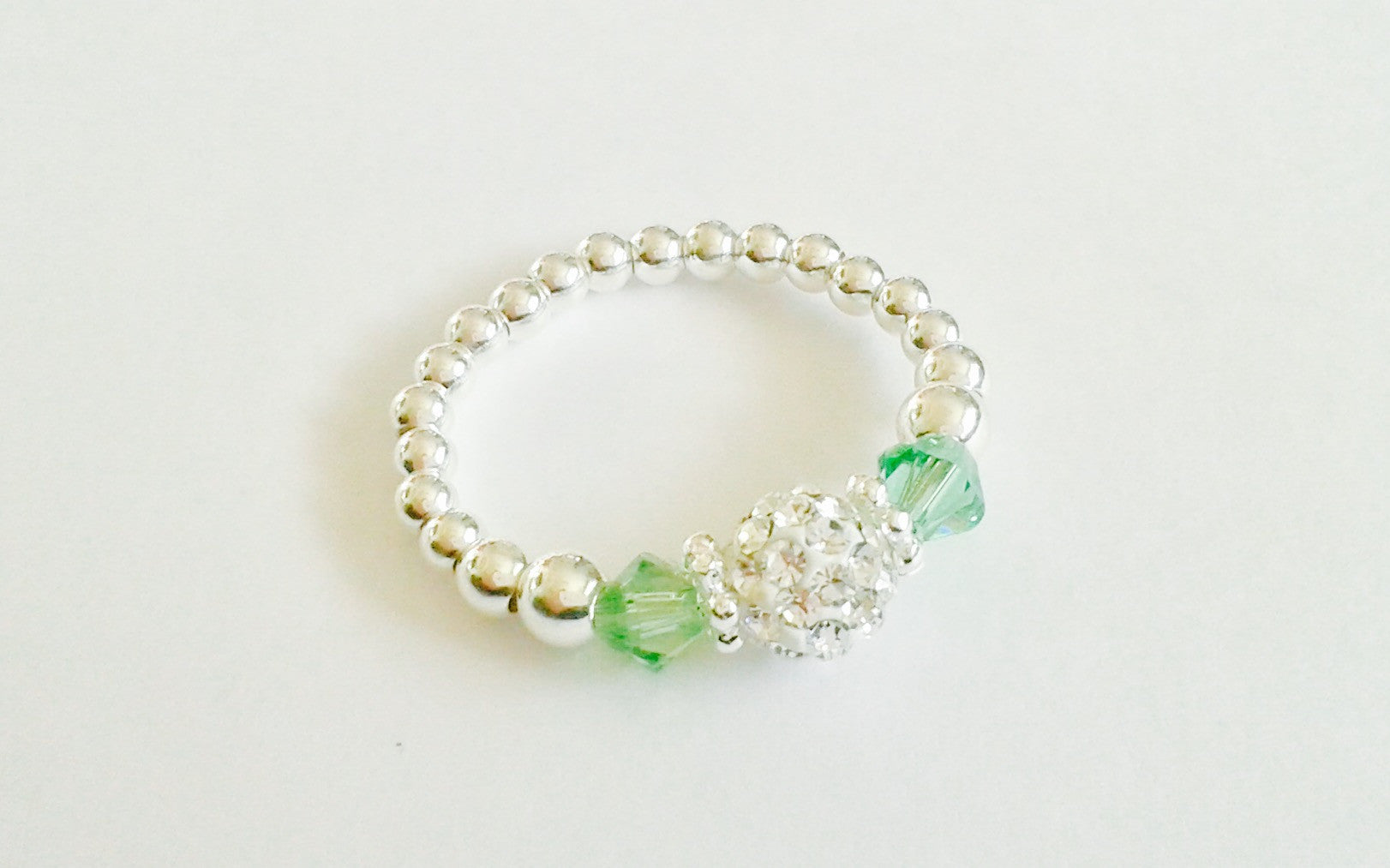 Peridot (August Birthstone) Silver Stretch Ring