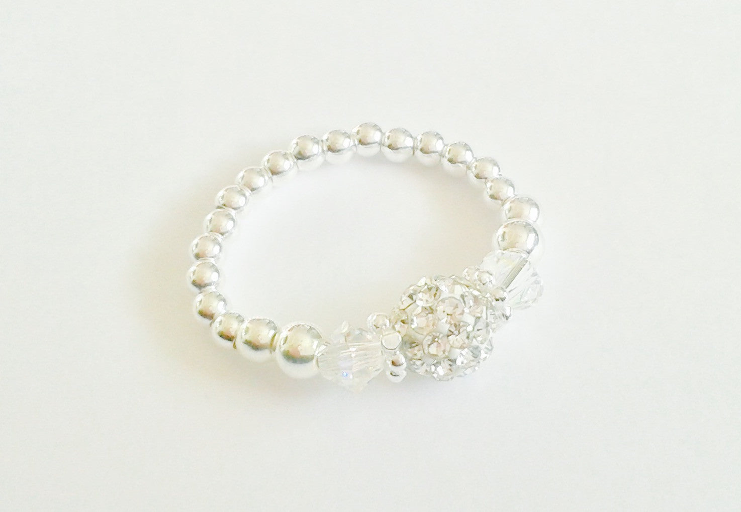Crystal AB (April Birthstone) Silver Stretch Ring