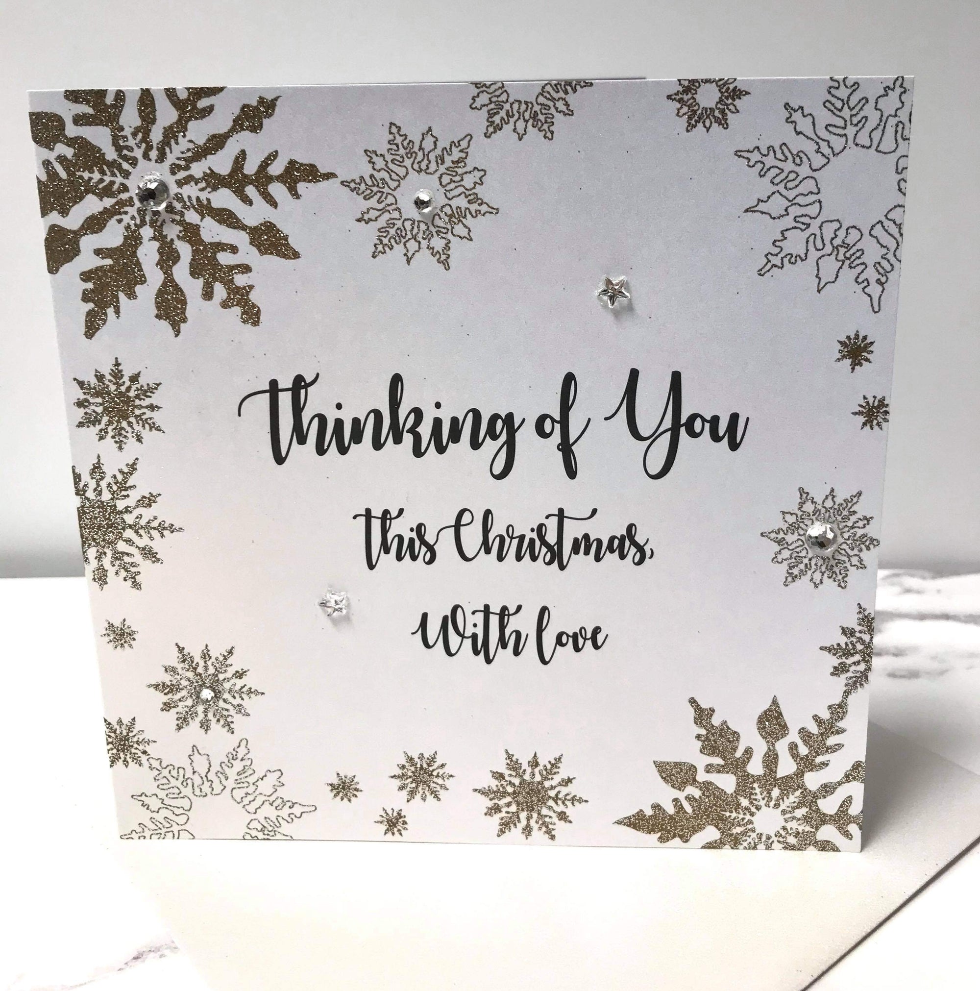 White Cotton Cards Thinking of You This Christmas With Love Blank Card