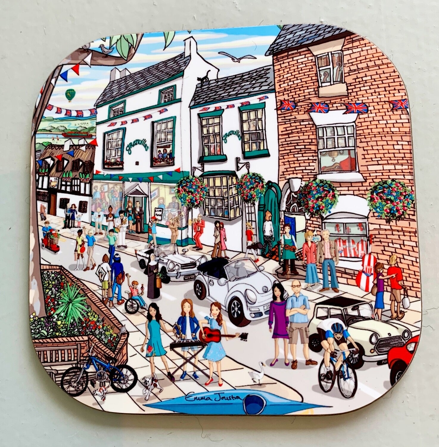 Emma Joustra Cycling past Granville Square (Tim Toft) Coaster
