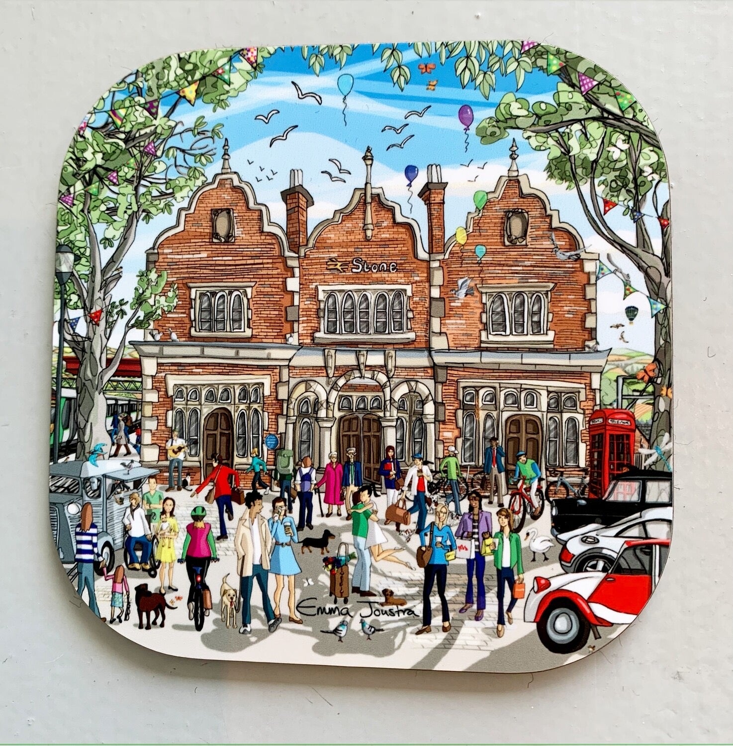 Emma Joustra Stone Railway Station Coaster