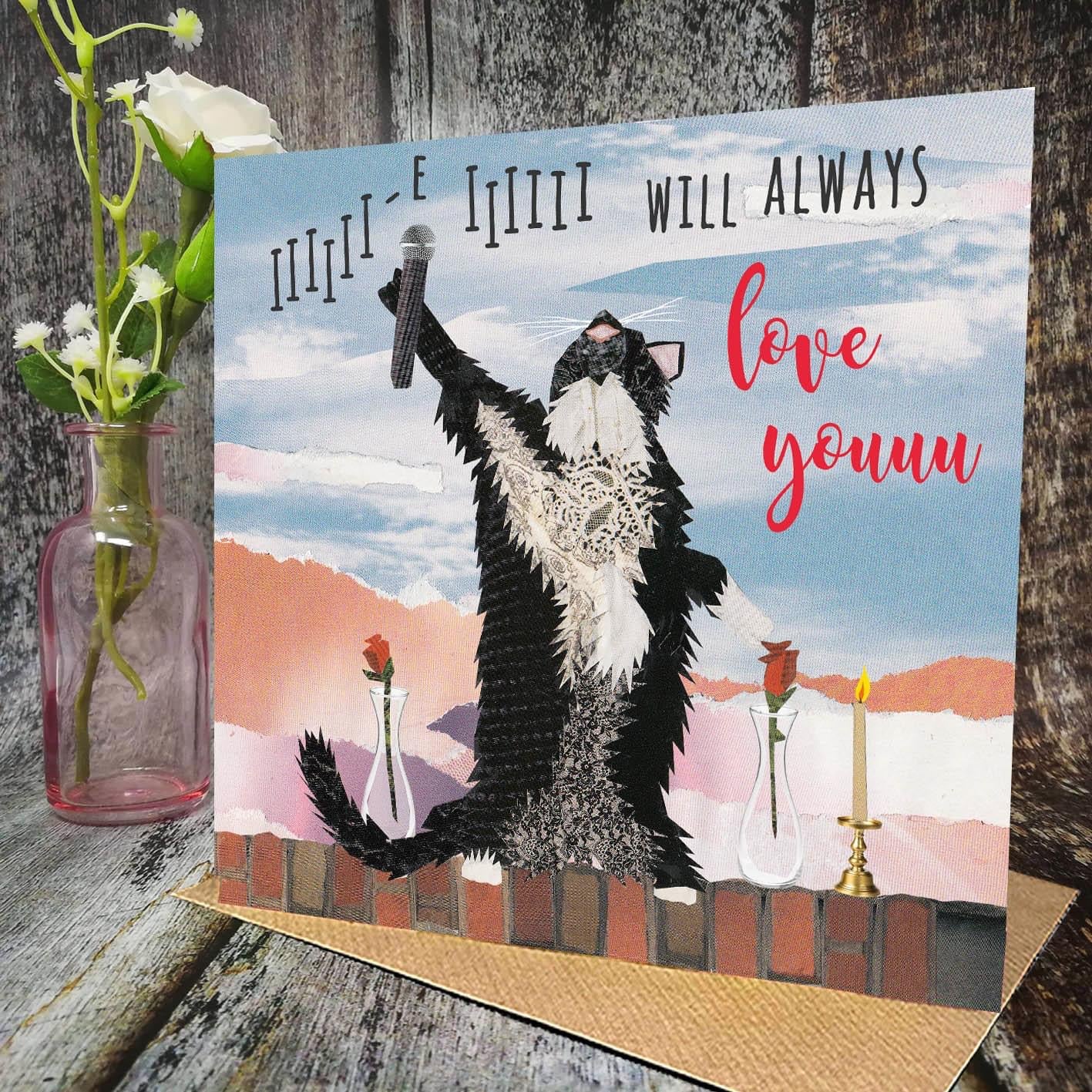 Flying Teaspoons I Will Always Love You Blank Card