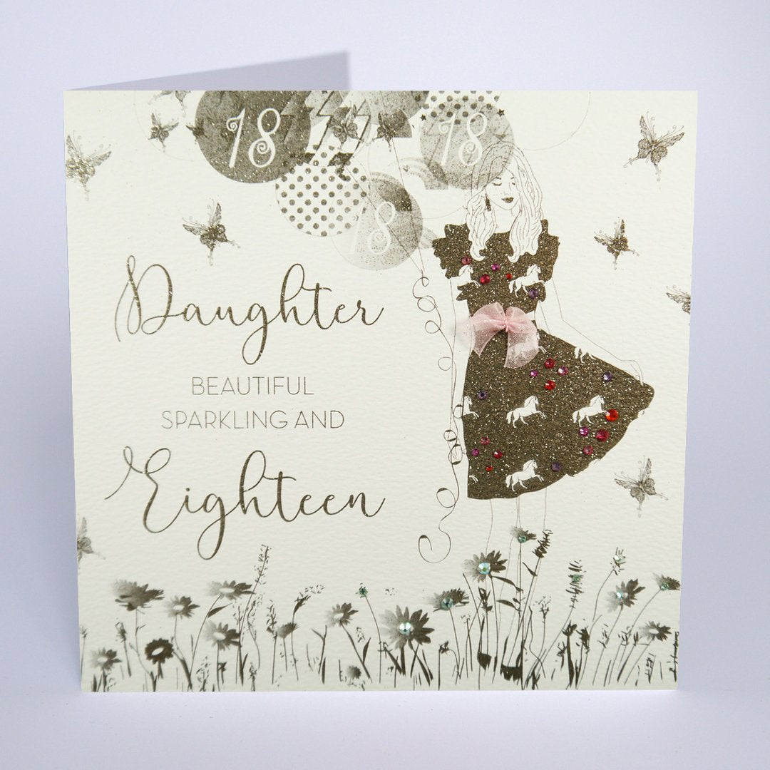 Five Dollar Shake LARGE Daughter Beautiful Sparkling 18th Birthday Girl Card