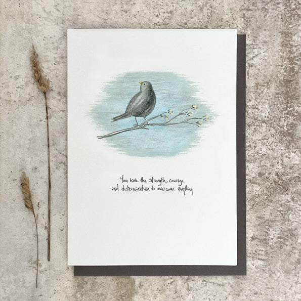 East of India Bird Blank Card - You Have Strength/Courage