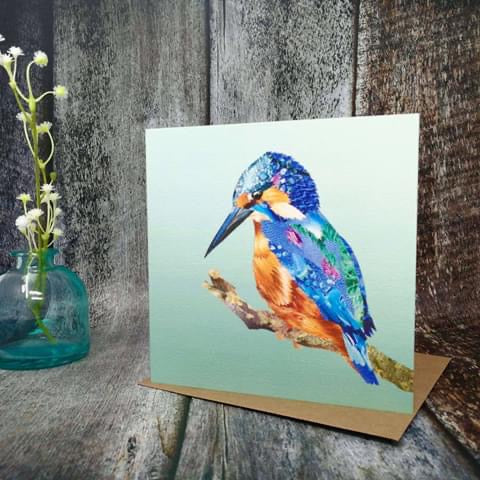 Flying Teaspoons Kingfisher Blank Card
