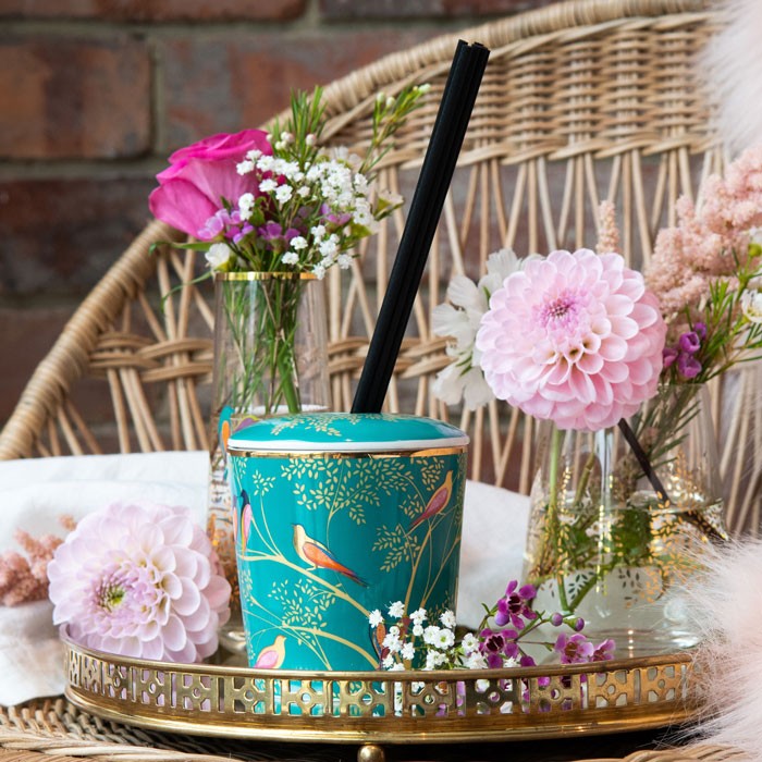 NEW Sara Miller Ceramic Boxed Reed Diffuser - Mandarin, Tuberose & Wild Musk