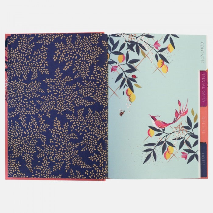 Sara Miller Coral Citrus Butterfly Address Book & Contacts Book