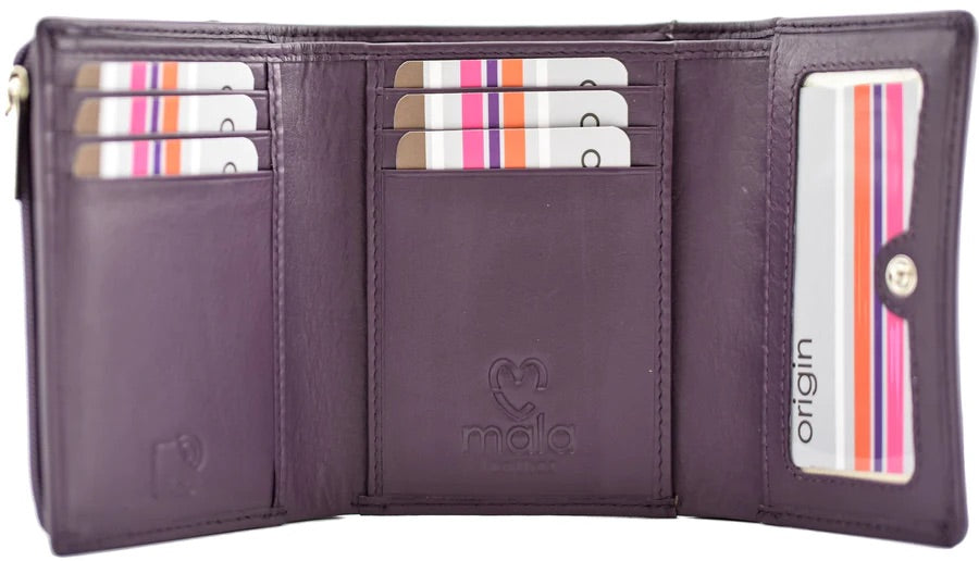 Mala Leather Origin Flap Over with Zip Coin Purse with RFID Protection (3564 5)- Black