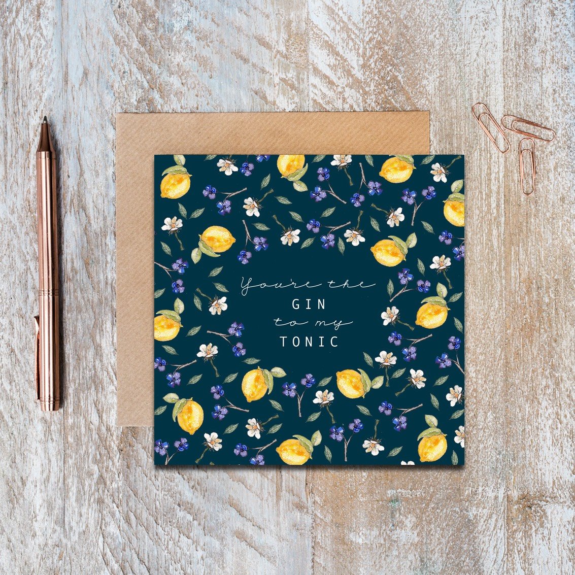 Toasted Crumpet You're the Gin to my Tonic Blank Card