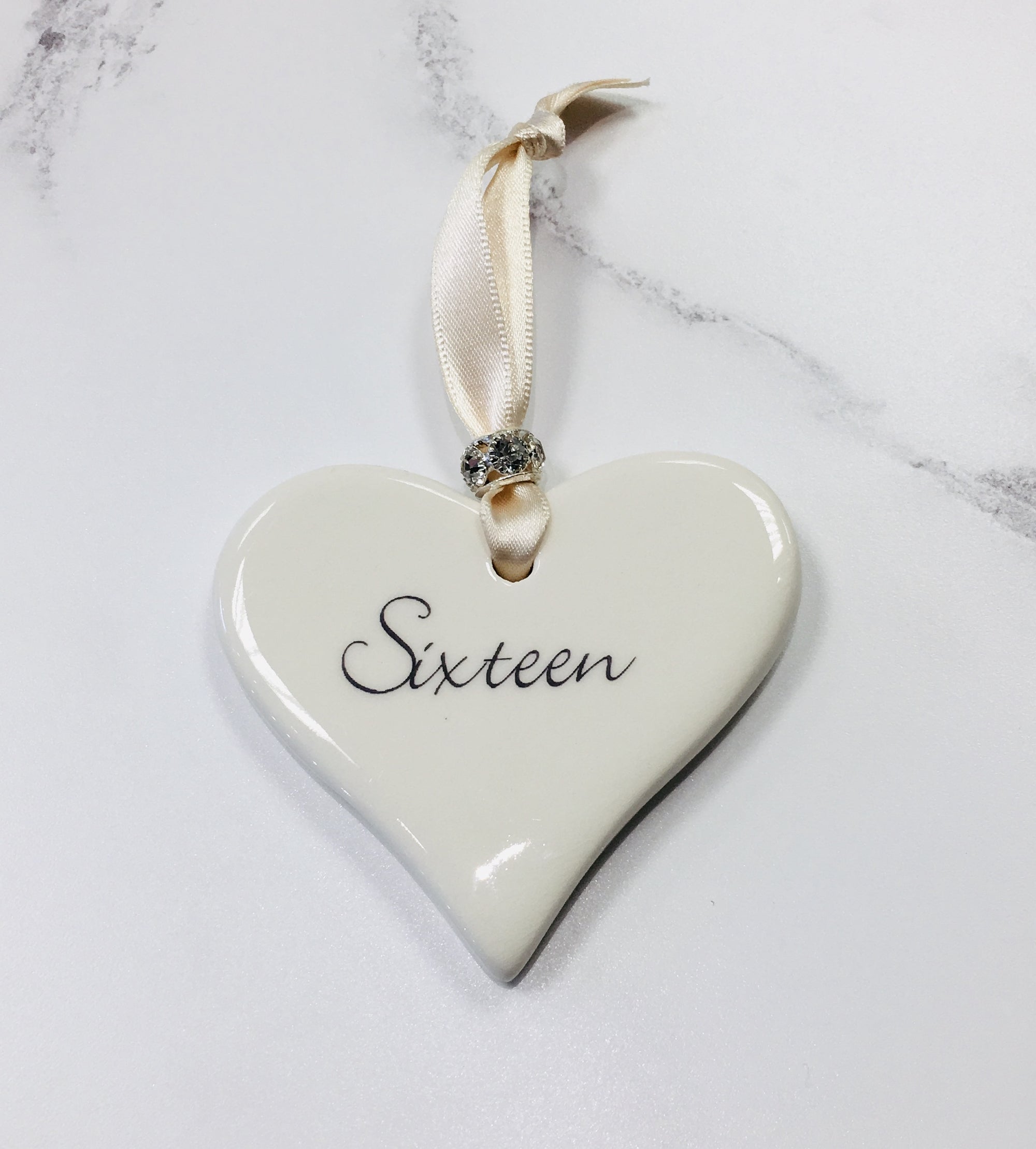 Dimbleby Ceramics Sentiment Hanging Heart - Sixteen