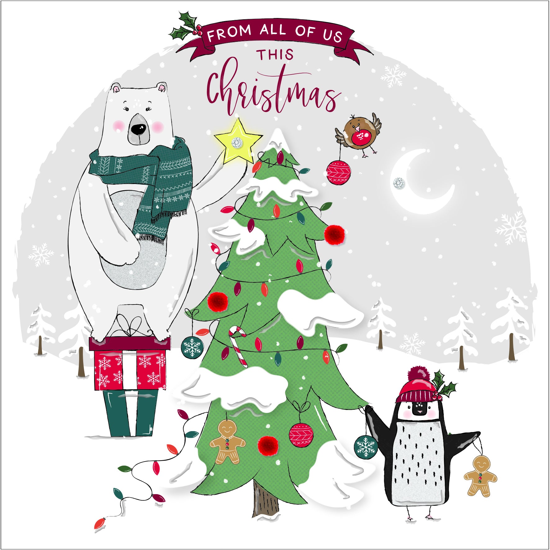 The Handcrafted Card Company From All of Us Christmas Card