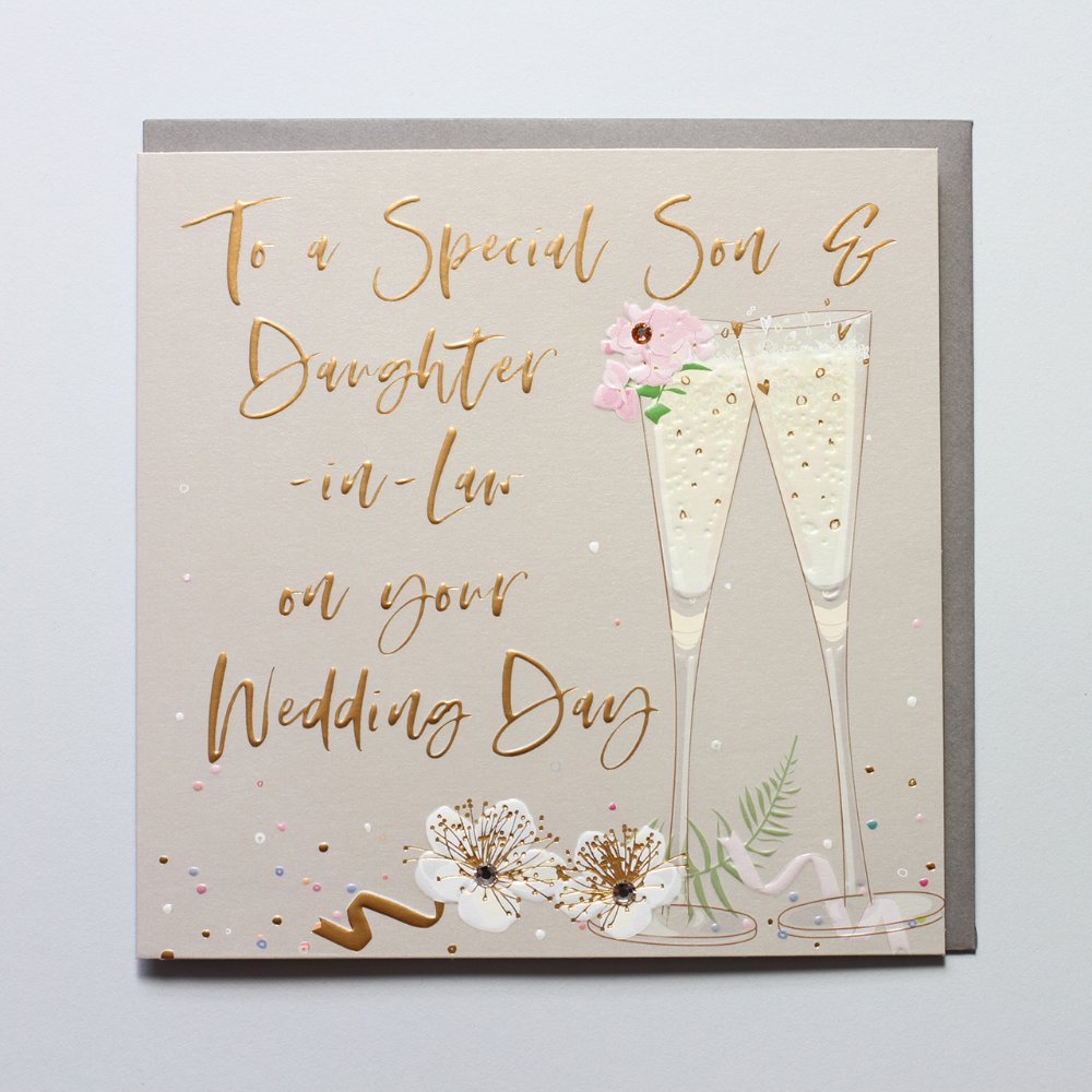 Belly Button Son & Daughter-in-Law Wedding Day Card