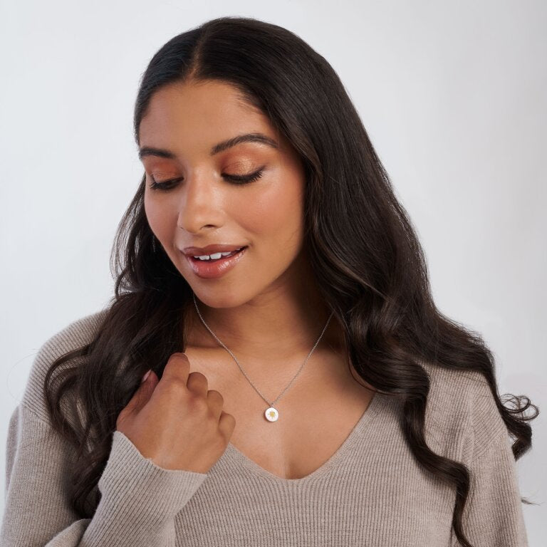 Joma Jewellery A Little Birthstone Necklace - November Yellow Quartz