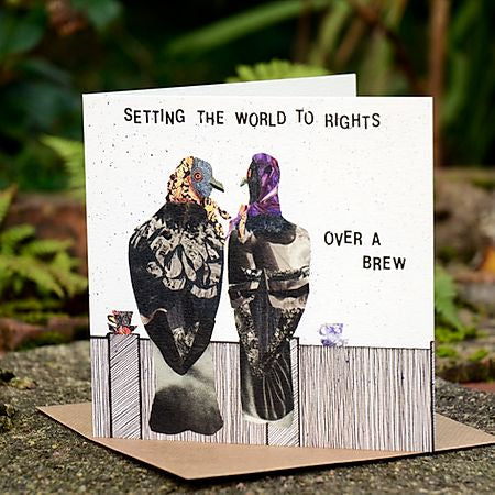 Flying Teaspoons Setting the World to Rights Blank Card
