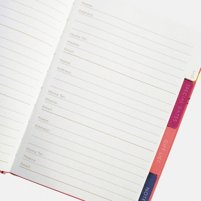 Sara Miller Coral Citrus Butterfly Address Book & Contacts Book