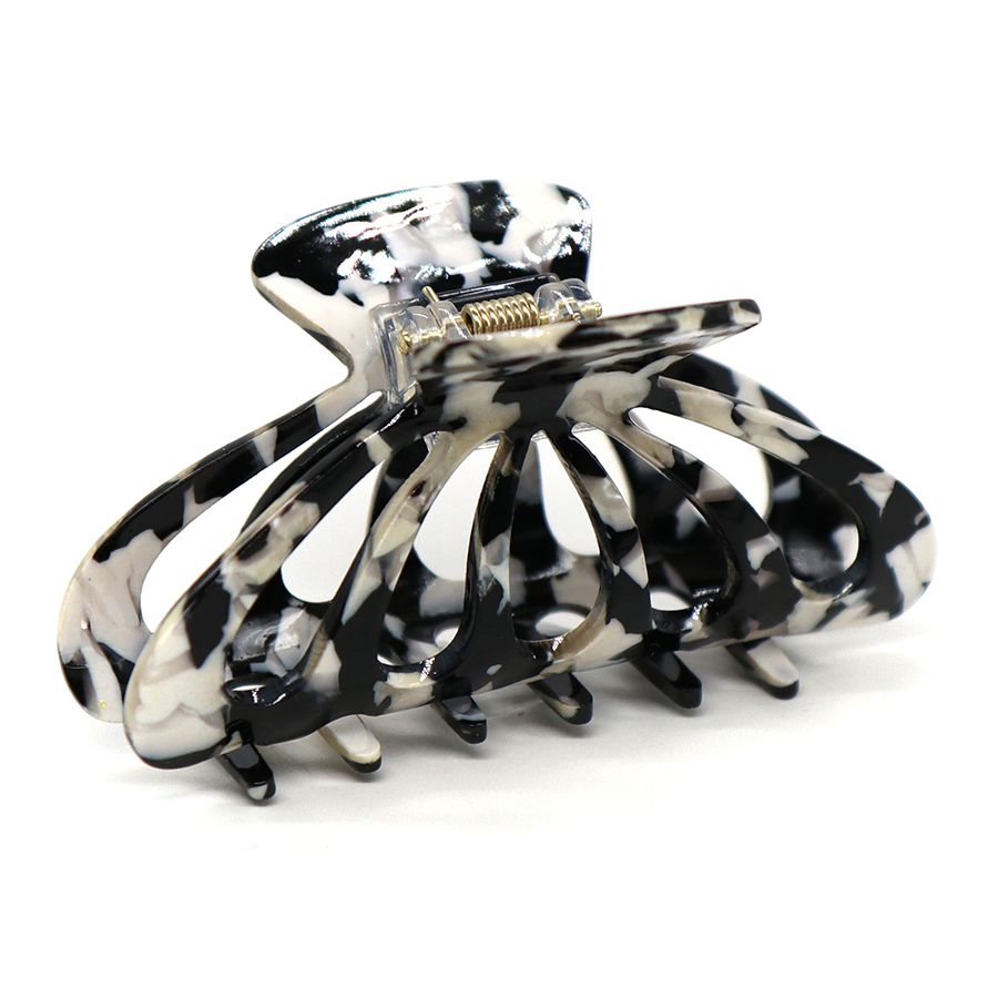 POM Monochrome Mix Fan Shaped Acrylic Claw Hair Clip