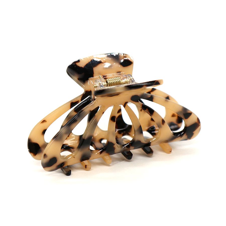 POM Tortoiseshell Mix Fan Shaped Acrylic Claw Hair Clip