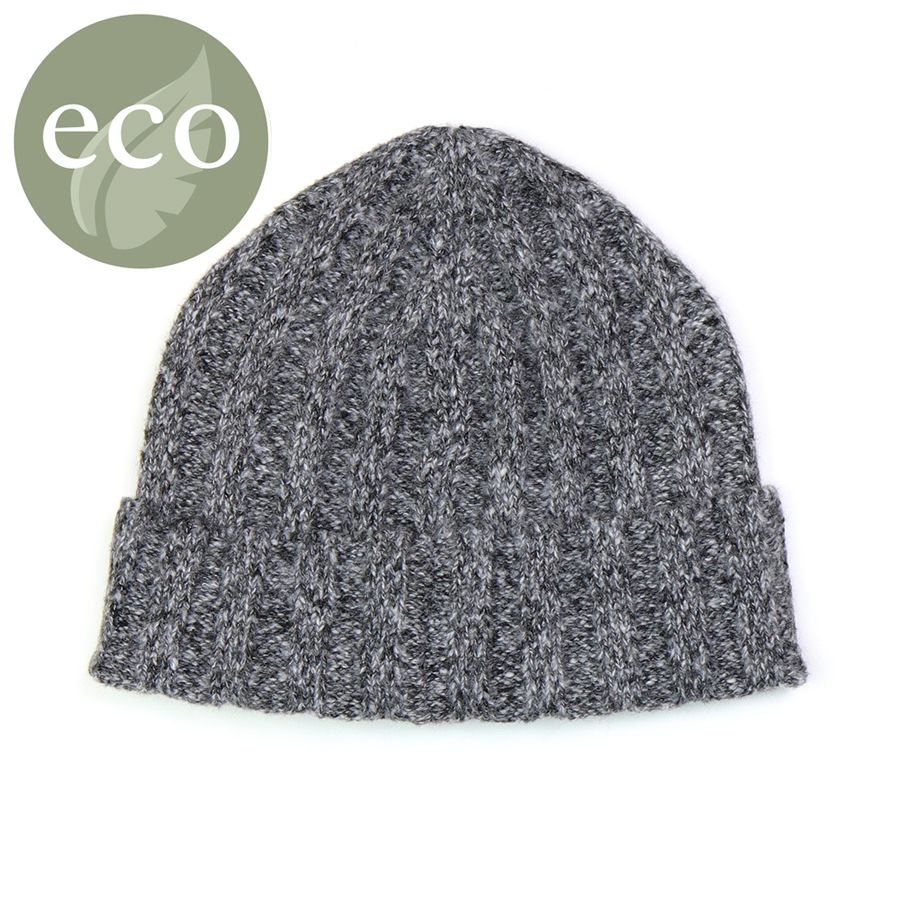POM Grey Marl MEN'S Wool Beanie Hat